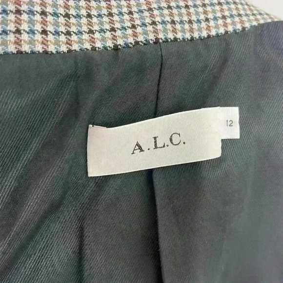 A.L.C Sedgwick Houndstooth Double Breasted Blazer Size Xtra Large/12 - Picture 8 of 12